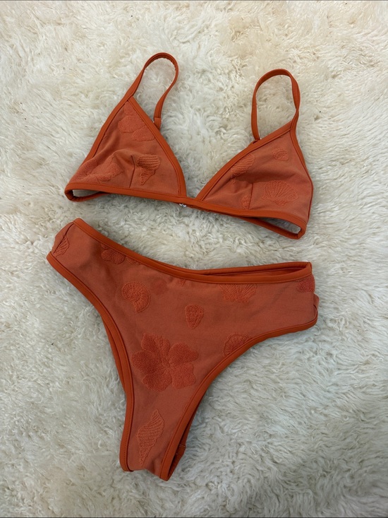 effortless Other - Embroidered Rust Orange Bikini Set - Women's Two-Piece Swimwear